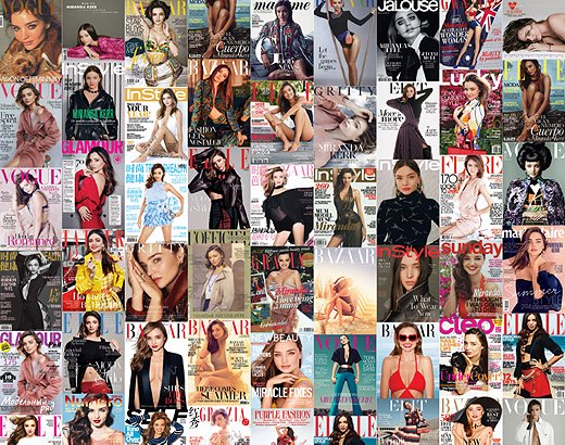 Just a few of the covers Miranda’s appeared on during her career.
